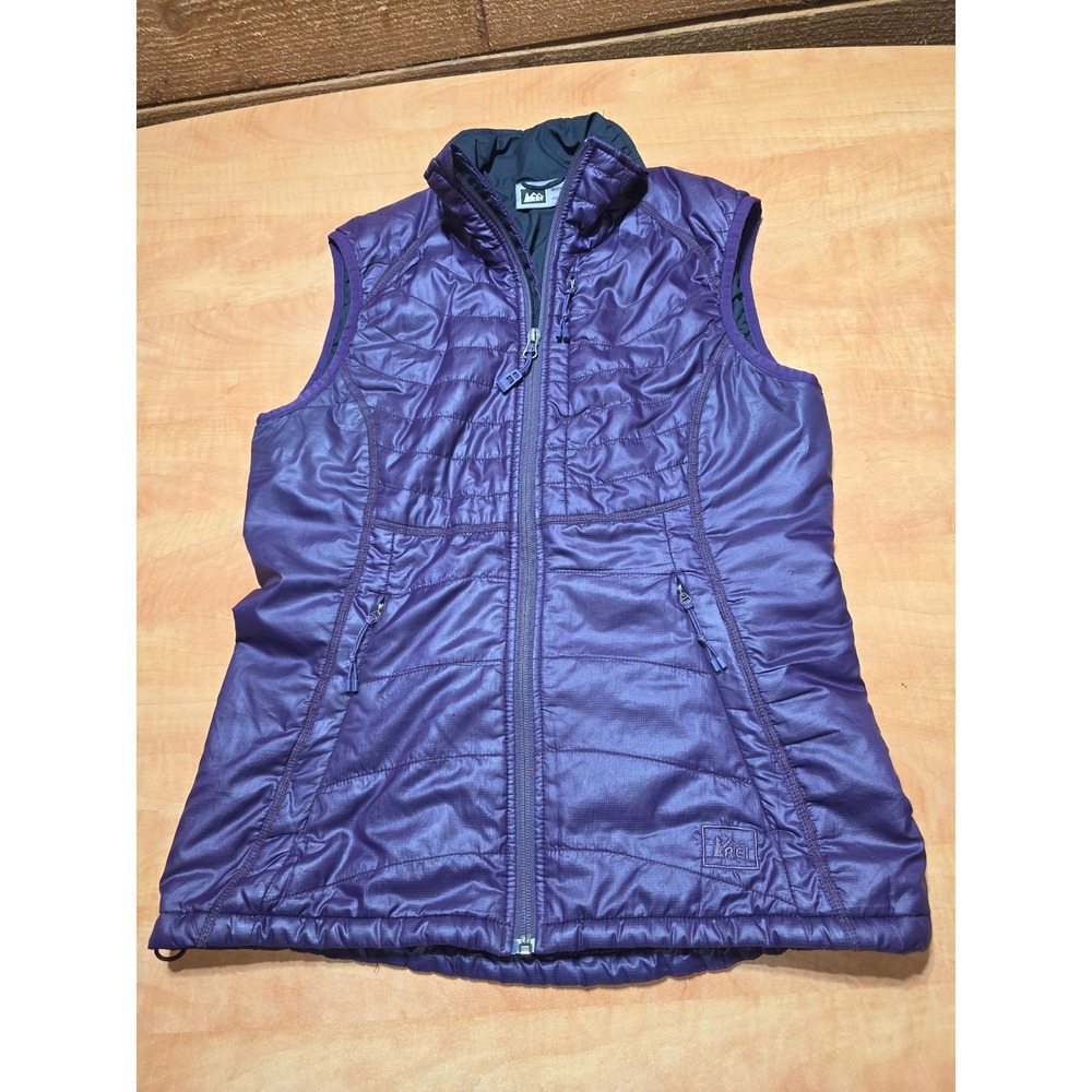 REI Co-op Womens Purple Puffy Vest Primaloft Pertex Quantum Eco Small RN37249